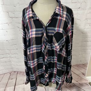 Rails Hunter Metallic Plaid Button Up Shirt
